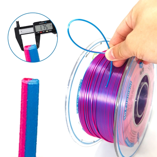 YOUSU Dual Silk PLA 3D Filament with gorgeous surface, Tangle free, Pearlescent  1.75mm, 2.85mm 1kg